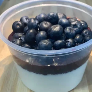 Fresh Blueberries with Jam on Soft Tofu