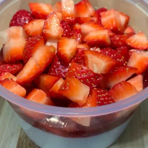 Fresh Strawberries with Jam on Soft Tofu